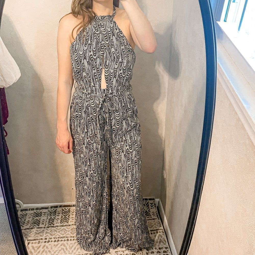 Free People Kissing Sunlight Printed Jumpsuit M
